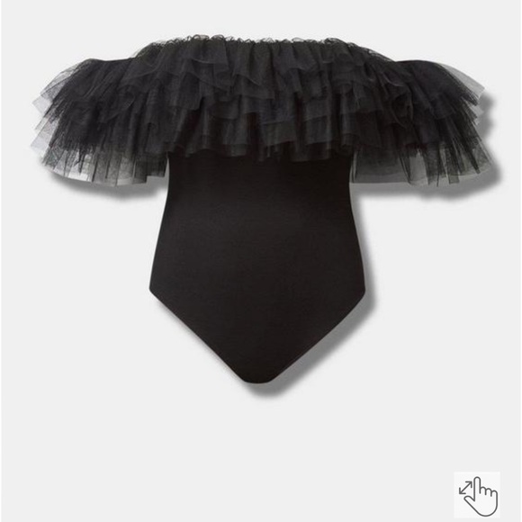 Torrid Foxy Off The Shoulder Tulle Bodysuit - Picture 3 of 4
